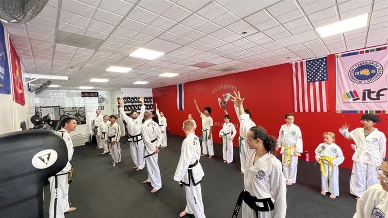 Taekwon-Do fundamentals on the sand