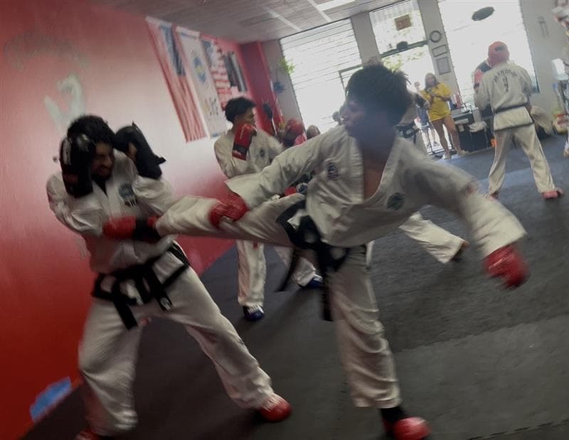 Taekwon-Do fundamentals on the sand